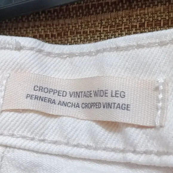 White Wide-Leg Jeans In Natural White Cotton - Picture 3 of 4